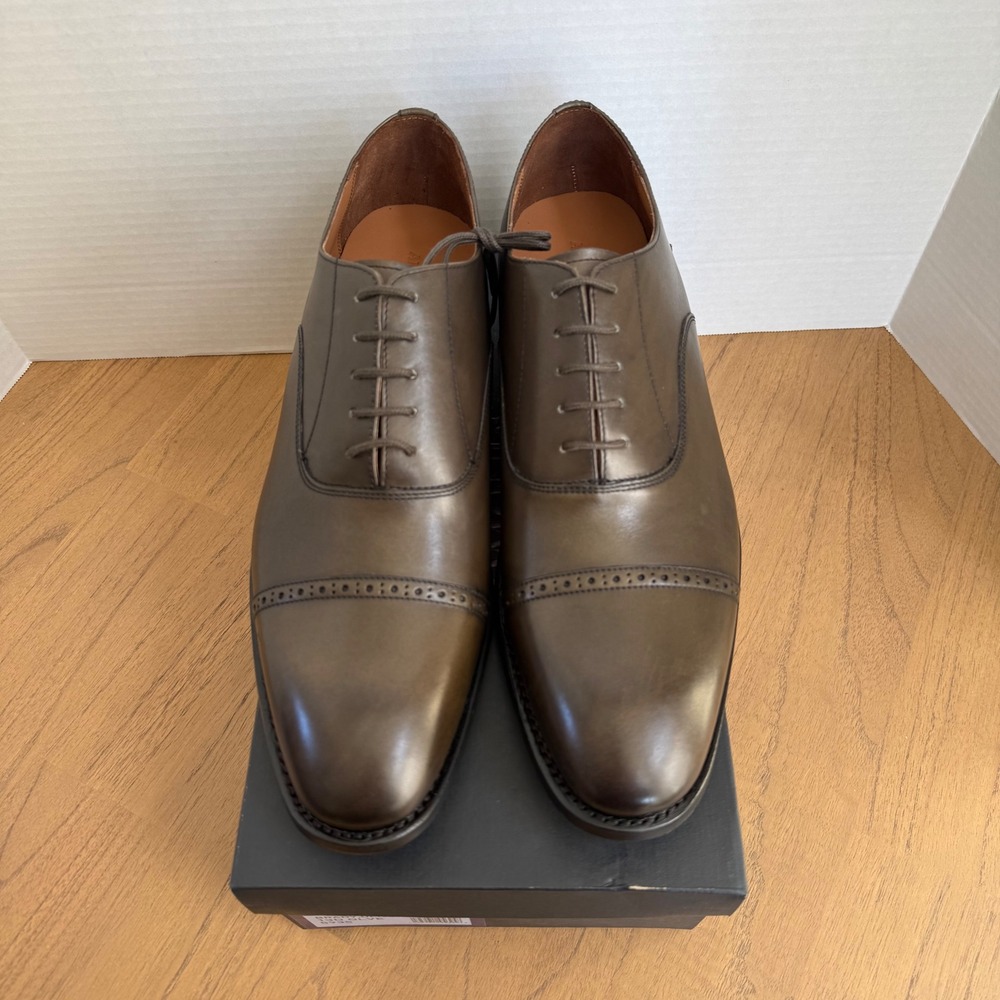 Allen Edmonds Brady Oxford Men Size 13D Olive Green Leather Cap‎ Toe 5935 - Picture 6 of 13